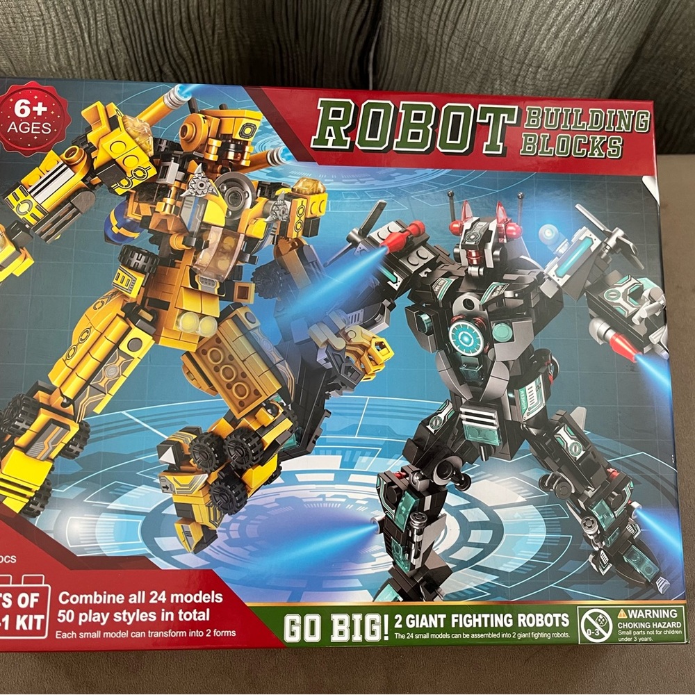 Robot Building Blocks Toy Set - Yellow and Black